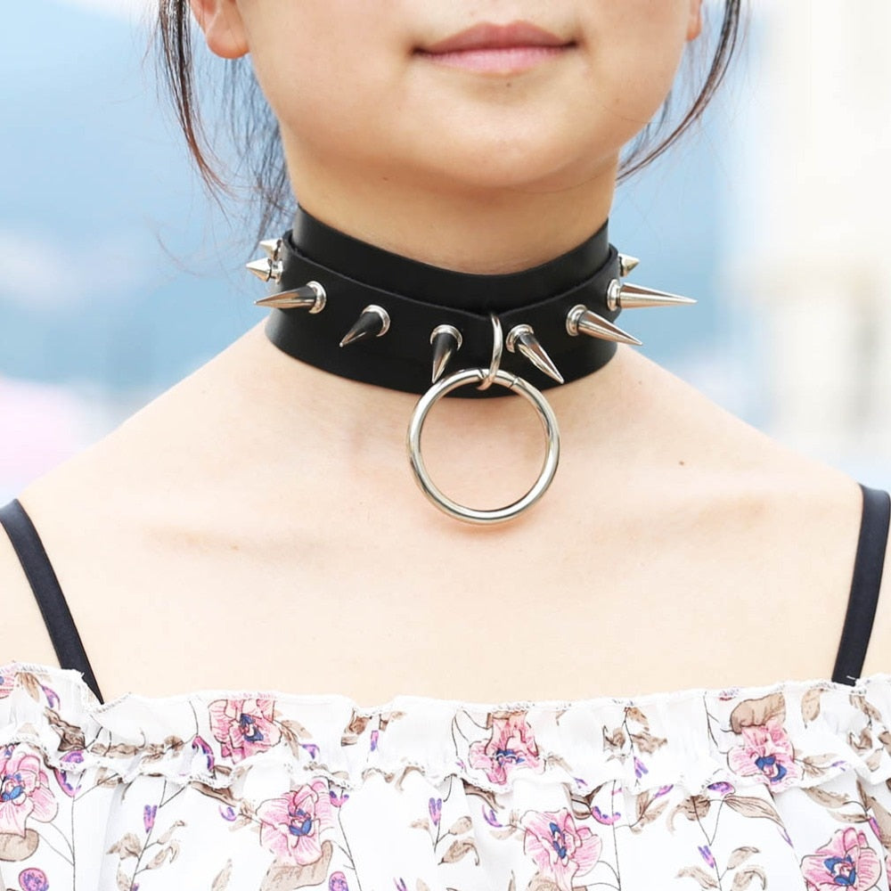 Spike Choker Collar Women Goth Chokers Necklace